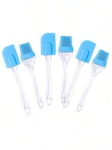 2pcs-6pcs Random Color Silicone Spatula And Basting Brush Set, Clear Handle Kitchen Utensil Tools For Baking, Cooking, Mixing, Scraping, Sauce Brushing, BBQ And Home Kitchen Use - Random Color - View 15