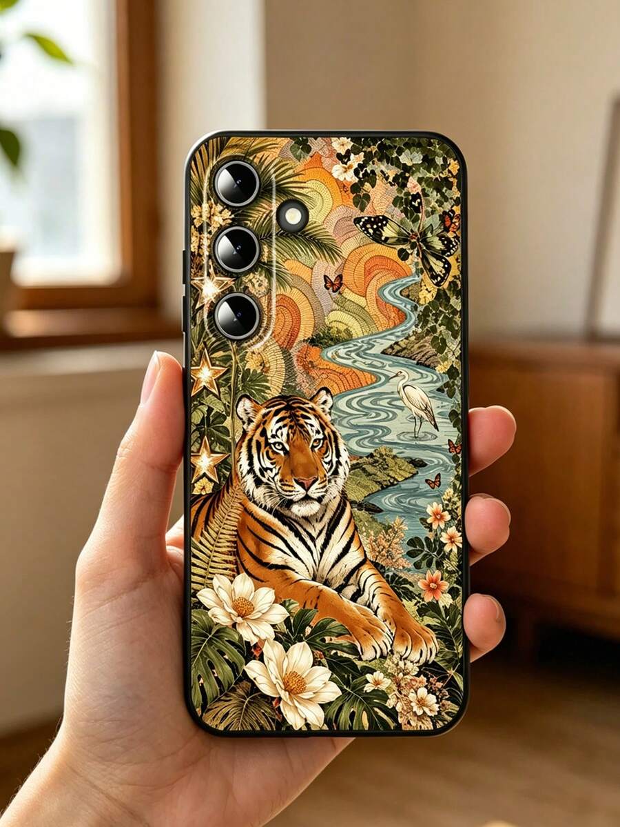 1個叢林虎手機殼,TPU軟殼全覆蓋鏡頭精準孔位設計,全覆蓋鏡頭,防刮、防震,適用於Galaxy A05s/A13/A14/A15/A16/A17/A34/A35/A36/A52/A53/A54/A55/A56/S21/S22/S23/S24/S25/S26Ultra及其他機型 - 彩色 - 查看 1