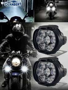 GLANBERT 2 piezas Luces decorativas LED para motocicleta, 9 luces auxiliares LED, adecuadas para varios vehículos - Foco de 9 LED - Ver 4
