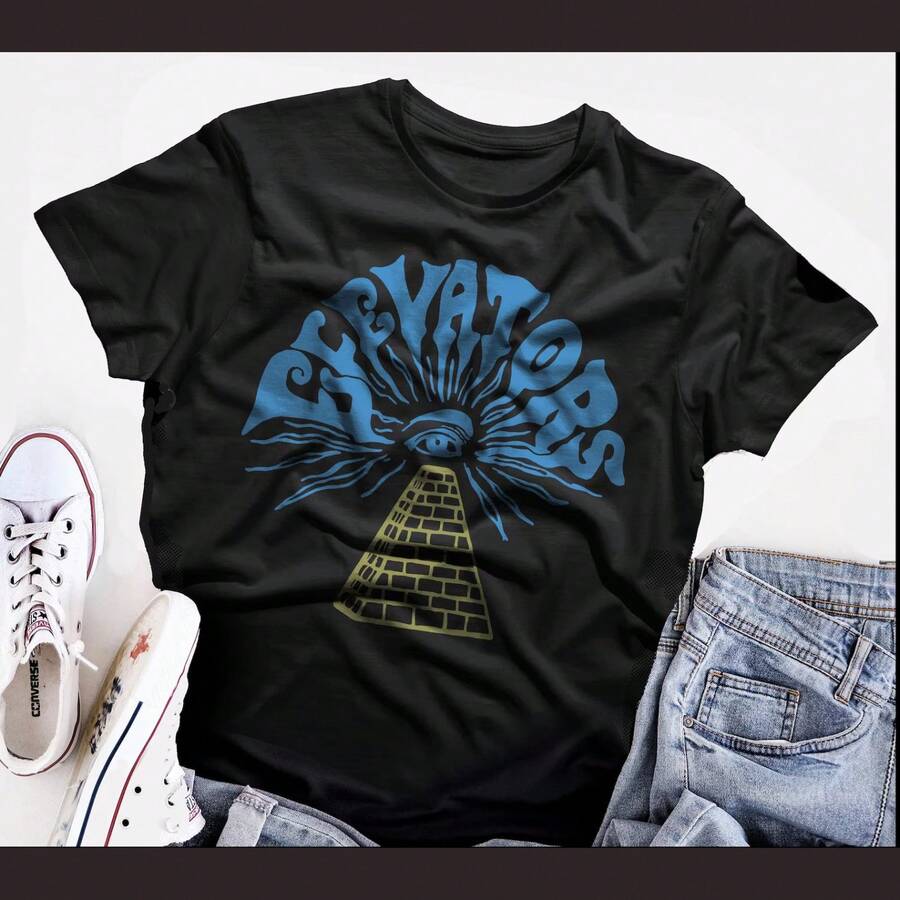 Thirteenth Floor Elevators T Shirt Screen Print Short Sleeve 13th Roky Erickson - Black - View 1
