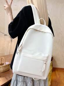 New Classic Back To School & Graduation Season Solid Color Elegant Fashion Minimalist Versatile Comfortable Travel Couple Backpack Large Capacity Multifunctional - Multicolor - View 7