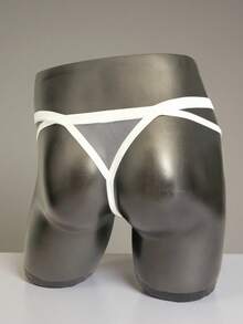 DomiGe 1pc Soft Mesh Low-Waist Sexy Thong Underwear For Men - White - View 11