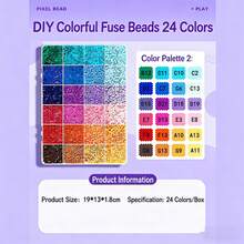 Bộ hạt nhựa MARD Fusion 24 màu, 2.6mm, chất lượng tương đương COCO, đồ dùng thủ công tự làm dành cho giáo dục. - Nhiều màu - Xem 8