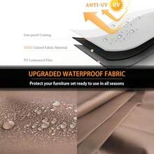Fundas impermeables para muebles de patio funda para muebles de exterior resistente funda para sofá seccional al aire libre juego de mesa y sillas para exterior fundas resistentes color - café 420D - Ver 4