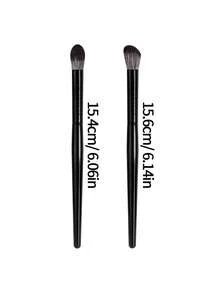 Black 2pcs Eyeshadow Blending Brush Set, Portable Eye Makeup Application And Modification Daily Beauty Tool Kit - Black - View 7