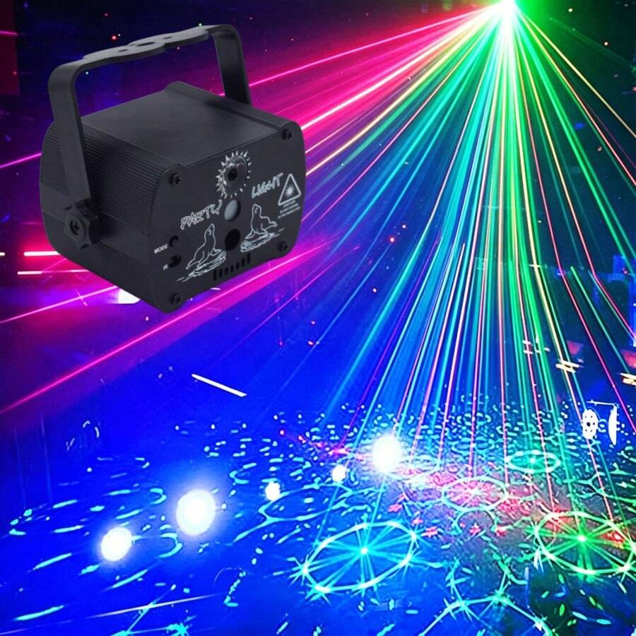 DJ Disco Projection Light, USB Powered, RGB Effect, With Remote Control And Sound Control Function, Suitable For Bar, KTV, Christmas, Halloween, Party, Birthday, Wedding And Small Gifts
