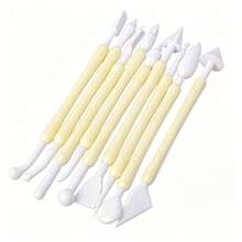 9pcs Fondant Tool Set Includes 9 Double-Ended Tools, 1 Sculpting Pen, 1 Cream Cake Carving Pen, Fondant Decorating Tools, Suitable For Kitchen DIY Cream Baking Tools - White - View 4