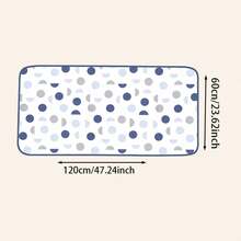 Blue Geometric Pattern Reversible Ironing Pad, Foldable Portable Ironing Mat, Suitable For Flat Tabletop And Hanging Ironing, Compact Space-Saving Ironing Board Alternative, Ideal For Home, Travel And Daily Clothing Ironing - Blue Geometry - View 7