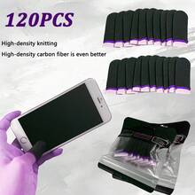 120PCS Purple Mobile Game Controller Finger Sleeve, Set, Sweat Resistant And Breathable Touch Screen Finger Sleeve - Purple - View 7