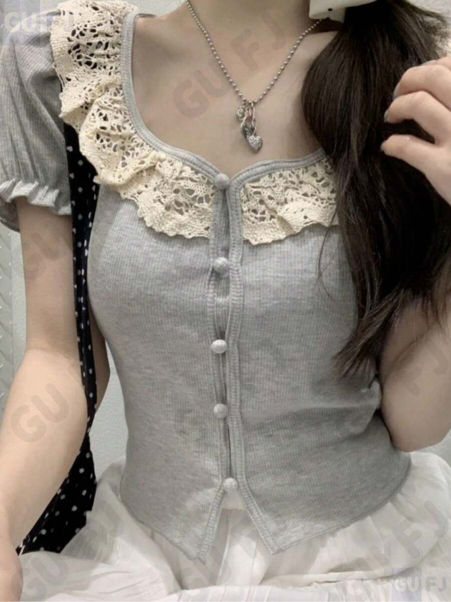 Women Tops - Grey - View 1