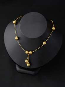 Dubai Luxury Jewelry Set For Women, Luxurious Bridal Wedding Necklace And Earrings Set, African Style Jewelry Set, Elegant Party Gift - Yellow Gold - View 3