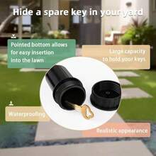 Realistic Sprinkler-Style Hidden Key Box, Outdoor Garden Lawn Waterproof Key Box, Easy To Insert Into Garden Lawn Underground, Waterproof And Corrosion-Resistant, Innovative Design, Highly Practical, High Concealment, Very Convenient - View 3