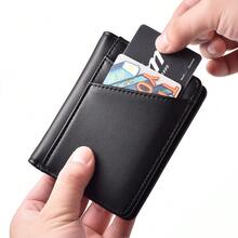 New PU Leather Men's Wallet & Card Holder, Multiple Card Slots, Compact & Minimalist Design, Suitable For Storing ID And Various Cards - Multicolor - View 10