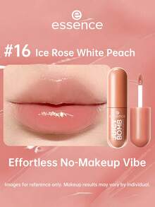 Essence 果汁泡泡精华唇彩镜面光泽持久显色亮泽唇釉 - #16 冰玫瑰蜜桃色，2.6毫升 - #16 冰玫白桃 - 查看 1