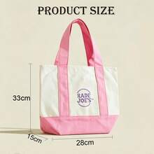 Trader Joe Large Tote Shopping Bag Cotton Canvas Embroidered Bag - 多色1 - 查看 10