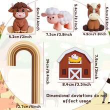 ROARING GOOD TIME Farm Animal Cake Decorations, Sheep Cake Topper, Farm Animal Birthday Decorations, Cow Cake Topper, Pig Cake Topper, Farm Animal Gender Reveal Party Birthday Party Decorations - Multicolor - View 16