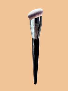1pc Large Angled Foundation Brush, Bionic Thumb-Shaped Professional Makeup Brush, Round Angled Brush Head Design, Professional Synthetic Bristle Makeup Brush, Suitable For Liquid Foundation, Base Brush, Liquid Cosmetics, For Women - Black - View 7