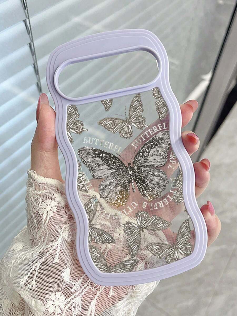 波模様の縁取りと蝶の透明スマホケース、繊細で少女らしいデザイン。GooglePixel 10 Pro、Pixel 10、Pixel 10A、Pixel 9A、Pixel 9、Pixel 9 Pro、Pixel 8、Pixel 8A、Pixel 7Aに対応。防水、防震、衝撃防止、耐摩耗設計。 - ラベンダーパープル - チェックする 1