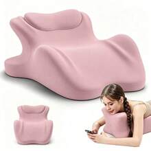 Dieses Liege-/Schlafkissen wird mit einem kleinen Kissen und einem Seitenschläferkissen geliefert. Dank seiner ergonomischen 3D-Form lässt es sich leicht abwischen. Es bietet zudem orthopädische Unterstützung und ist vielseitig einsetzbar: auf Sofas, Betten, Böden, auf Reisen, im Büro und natürlich zum Schlafen. - Pink - Übersicht 8