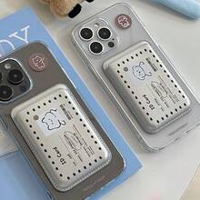 1pc Creative Pet ID Card Holder MagSafe Magnetic Card Wallet Phone Case Back Sticker Transit Card Sleeve Compatible With Apple - Multicolor - View 1
