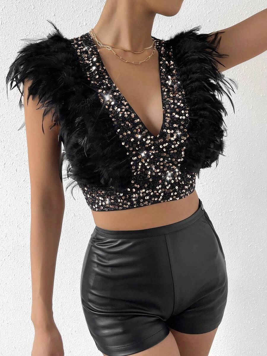 Sleeveless Cropped Top With Wool Trim And Back Zipper. - 2 - 查看 1