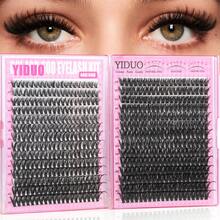 YIDUO 40D-100D 睫毛簇裝套組，D捲度豐盈款 5-20mm 混長單簇假睫毛，含 2x 接著劑與密封劑及卸除刷，完整 DIY 套組，適合居家使用，完美適用日常配戴與節日妝容 - 彩色 - 查看 10