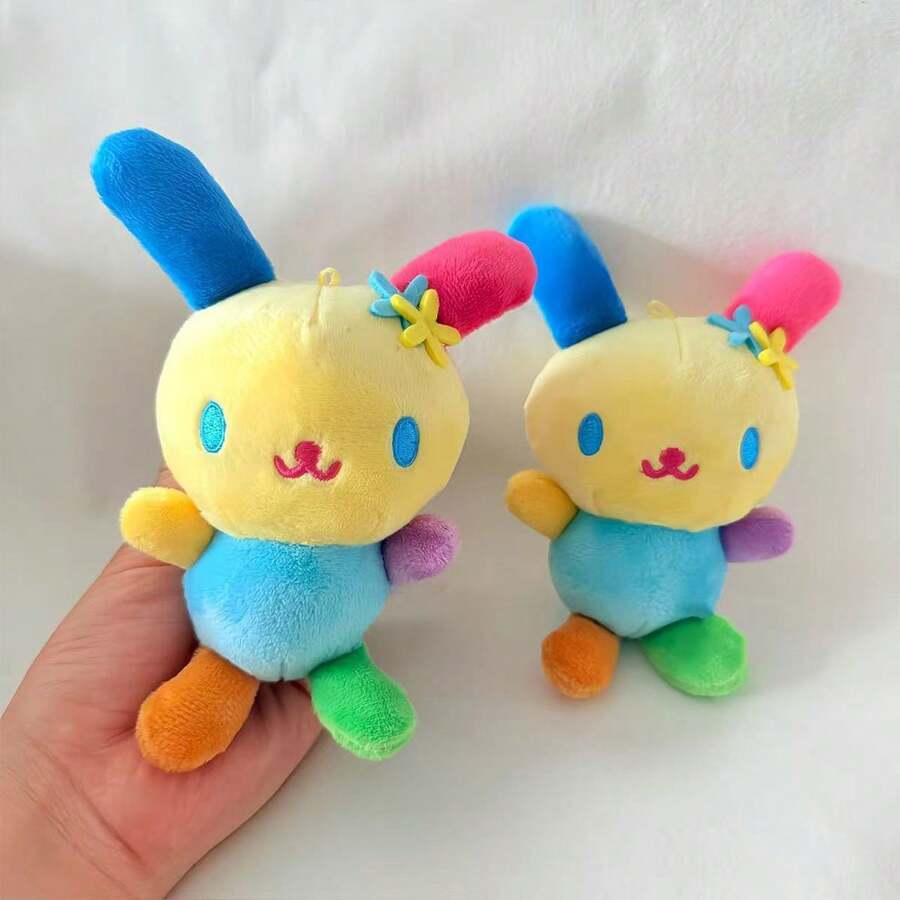 SANRIO 1pc Flower Rabbit Plush Doll Backpack Charm Pendant Keychain - Multicolor - View 1