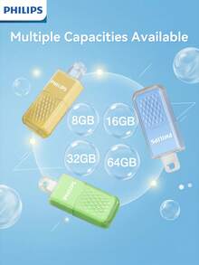 Philips USB 2.0 Flash Drive. This Portable USB Flash Drive Features A Cute Ice Cream Cone Design, Made Of Skin-Friendly Silicone, Suitable For Office And Study Use. Available In Green, Blue And Yellow. - View 5