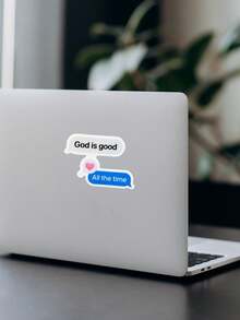 1PC "God Is Good All The Time" Christian Sticker, Text Bubble Faith Decal For Bible Journaling, Aesthetic Inspirational Scripture Sticker For Water Bottle, Religious Gift For Girl & Teens - Multicolor - View 6