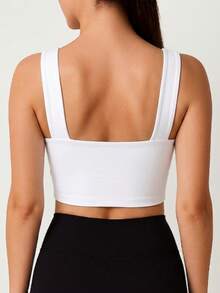 Women's Cropped Top In Spandex With Padded Cups, Super Comfortable, Summer Fashion. - Blanco 2 - Ver 5