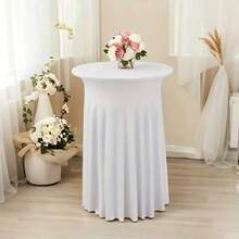 Spandex Cocktail Table Cloth, Elastic Fitted High-Top Table Cover, Wrinkle-Resistant Stretch Round Bar Table Cover, Suitable For Weddings, Parties And Events, Durable Washable Fabric, Multiple Colors Available, Create Elegant Decor - Multicolor - View 9