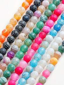  Natural Round Frosted Weathered Beads, Available In Multiple Colors OF 8MM, Suitable For DIY Jewelry Making, Bracelets, Necklaces, Phone Chains, Pendants - Multicolor - View 6