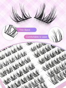 100pcs D-Curl Lashes Cluters, 8-16mm False Eyelashes, Fluffy Eyelash, Reusable Fake Lashes, Natural Lashes, Suitable For Beginners, Easy To Use, Great For Holidays, Parties, Travel And Dates - D - View 5