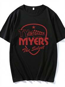 Guitar Pick The Select Album 2026Tee Singer Ty Myers Graphic Tshirts Cottonsss Round Neck Men T Shirt Streetwear Women Top3 - 黑色 - 查看 1