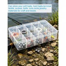 Plastic Organizer Box With Dividers Bead Organizer 15 Large Grids Tackle Box Organizer Clear Snackle Box Container - A - View 4