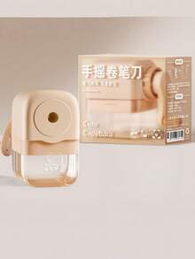 1個大直徑可愛莫蘭迪色手搖式鉛筆削筆器，高吸引力文具修正工具，返校季適用 - 彩色 - 查看 8