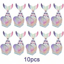 10Set(10Cajas+10Tarjetas) Cajas de regalo de dibujos animados con forma de lápiz y manzana, cajas de regalo de papel con diseño de concha de sirena, cajas de golosinas con diseño de oveja y globo, mini cajas de envoltura de regalo para cumpleaños de verano, baby shower, vuelta al colegio y recuerdos de fiesta - Caja de regalo - Ver 13