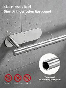 No Drill Toilet Paper Holder, Self-Adhesive Tissue Roll Dispenser, Stainless Steel Paper Towel Rack, Absorbent Tissue Holder, Bathroom Paper Organizer, Bathroom Accessories, No Drilling Required(Adhesive Sticker Sold Separately,Main Product Excluded) - View 4