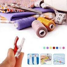 50 piezas de clips de costura, clips de plástico multifuncionales y coloridos para manualidades de ganchillo y tejido, clips para ropa, clips de encuadernación coloridos con cortador giratorio y clips para papel - Multicolor - Ver 7