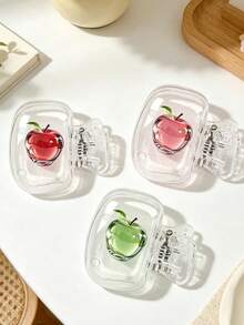 Crystal Apple Pattern Portable Toothbrush Case, Storage Box, Toothbrush Holder, Essential Bathroom Accessory For Home, Business Travel, Daily Use And Outdoor Trips, Spring/Summer Must-Have, Suitable For Couples, Back To School, Father's Day, Birthday Gift - Multicolor - View 1