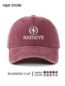 1件 Katseye 主題印花水洗復古棒球帽，防曬時尚帽，可調節尺寸多功能女款帽子，適合日常出遊、女生聚會、音樂節、動漫展、旅行、戶外運動、街頭穿搭 - A - 查看 11