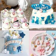 Paquete de 8 bonitos moldes de silicona para fondant para beb, shower, decoracin de pasteles, moldes para hornear, gomitas de azcar, chocolate, caramelos - Molde para fondant temático para bebé - Ver 7