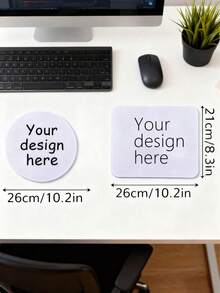 Customized Logo Mouse Pad, Personalized White Mouse Pad, Customized White Gaming Mouse Pad, Personalized Customization, Customizable, Christmas, Christmas Gift, Christmas Party, Square/Round, Anniversary, Living Room Decor, Birthday Gift, Suitable For Father, Mother, Friends, Colleagues, Office, Business Use - Multicolor - View 2