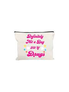 "Definitely Not Full Of Medicine" Makeup Bag, Colorful Sarcastic Letter Print Zipper Pouch, Portable Travel Toiletry Bag, Lightweight Medicine Storage Bag, Reusable Pill, Cosmetic, Small Accessory Organizer, Humorous Gift For Women, Friends And Travel Enthusiasts, Back To School Gift, Teacher's Day Gift - Multicolor - View 17