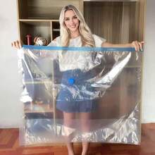 Thickened Vacuum Compression Storage Bags, Reusable Space Saver Bags For Clothes, Comforters & Bedding, Dust & Moisture Proof, Ideal For Closet Organization & Travel Packing - Blue Border, No Print - View 5