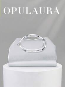 OpulAura 1件裝 女款優雅銀色皮革手提包，奢華天鵝絨晚宴包，適合正式禮服、婚禮、生日派對及畢業舞會 - 銀色 - 查看 11
