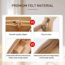 Felt Tote Bag Organizer Insert, Suitable For City 30, PM, Medium And More Models, Lightweight Bag Support, Luxury Tote Handbag For Women - Brown - View 4
