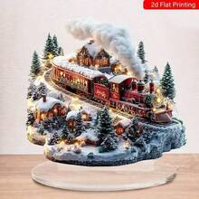 Cross-Border Acrylic Charming Gingerbread House Christmas Home & Office Desktop Decoration With Base - A - View 8