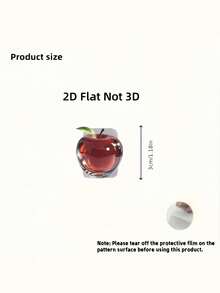2D Flat Beautiful Red And Pink Apple Fruit-Patterned Cable Protector, Anti-Scratch Type-C/Phone Charger Cable Cover, Stylish And Durable, Phone Cable Protector, Fun Design, Sturdy Plastic Material - Multicolor - View 4