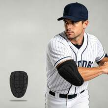 A Baseball Elbow Protector, Softball Hitting Elbow Sleeve, Adjustable Arm Guard With Thickened Sponge For Protection And Anti-Collision Support Strap - Black, Single Pack (one Size Fits All) - View 1